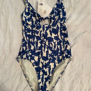 Tory Burch Bathing Suit Printed Knot One Piece XS NWT